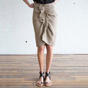 NWT! Isabel Marant Étoile "Jorja" checked linen skirt, size 34 (size 0)